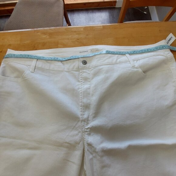 Old Navy Plus Size White Cotton Wow High Rise Skinny Jean Pants Size 26 - Picture 9 of 11
